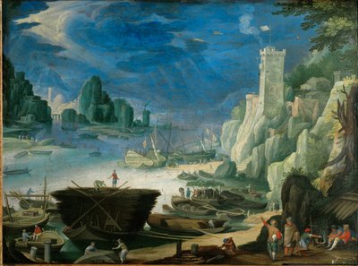 Nocny kawałek (olej na miedzi) autorstwa Paul Brill or Bril