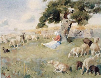 Pasterz ze stadem owiec autorstwa Paul Burman