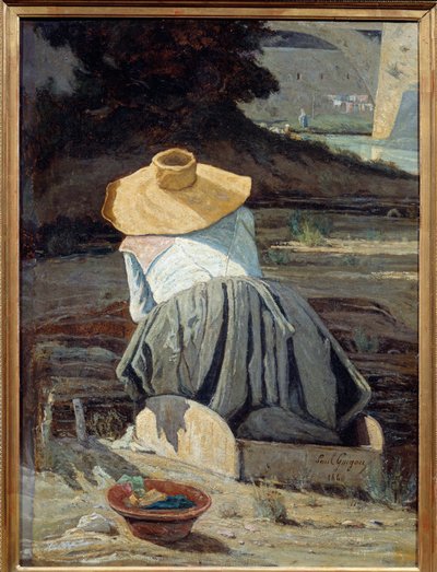 Praczka. Obraz Paula Camille Guigou (1834-1871) autorstwa Paul Camille Guigou