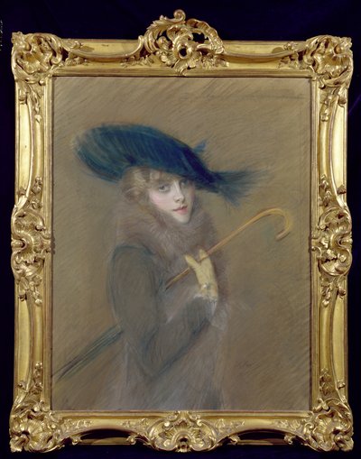 Elegancka dama (pastel na papierze) autorstwa Paul Cesar Helleu