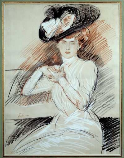 Pani Helleu. Rysunek Paul Helleu (1859-1927), XX wiek. Bayonne, Muzeum Bonnat autorstwa Paul Cesar Helleu