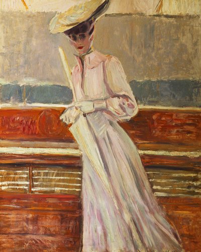 Madame Helleu na jachcie Etoile, ok. 1902 r. autorstwa Paul Cesar Helleu