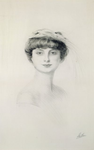 Portret Anny de Noailles (1876-1933) (sucha igła na papierze) autorstwa Paul Cesar Helleu