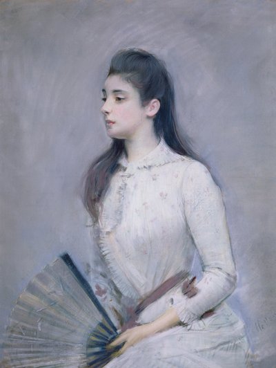 Portret Marie Jeanne Gouzien, 18889 (pastel na papierze) autorstwa Paul Cesar Helleu