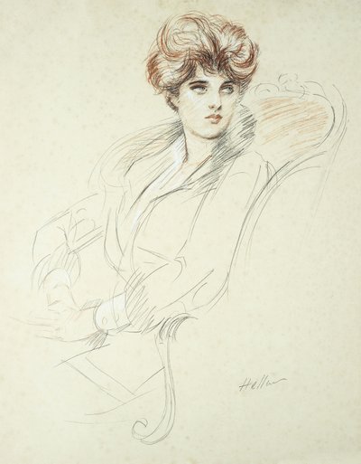 Portret damy siedzącej, autorstwa Paul Cesar Helleu