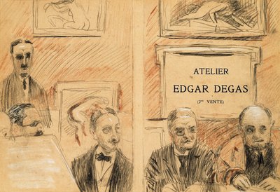 Licytatorzy na wyprzedaży studia Edgar Degas w grudniu 1918 r. autorstwa Paul Cesar Helleu