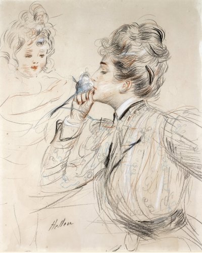 Perfumy (węgiel, pastel i sangwina na tekturze) autorstwa Paul Cesar Helleu