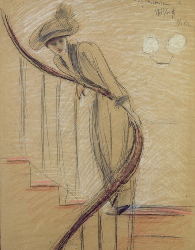 Schody (kredka na papierze) autorstwa Paul Cesar Helleu