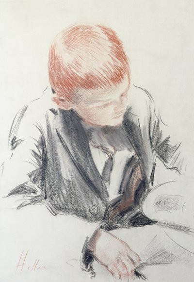 Młody koneser (czerwona i czarna kreda na papierze) autorstwa Paul Cesar Helleu