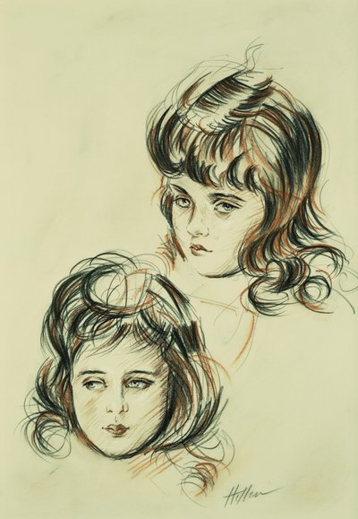 Dwa etiudy Ellen, córki artysty, autorstwa Paul Cesar Helleu