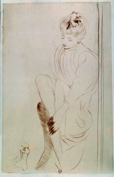 Młoda kobieta Rysunek a la sanguine Paul Helleu (1859-1927) XX-wieczny Paryż, B.N. autorstwa Paul Cesar Helleu