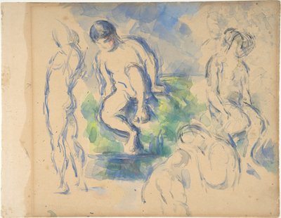 Badende (recto); Stillleben (verso) autorstwa Paul Cézanne