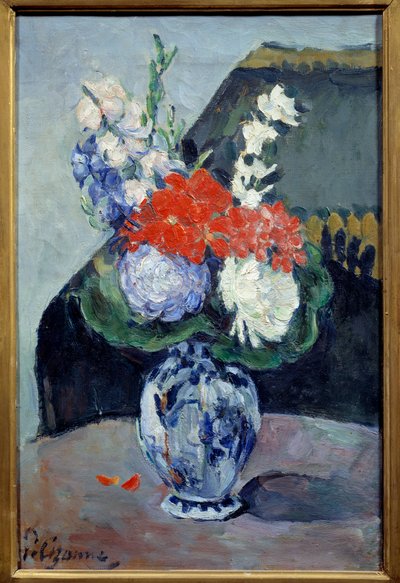 Bukiet z odrobiną delft. Obraz Paula Cezanne