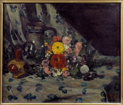 Bukiet z żółtą dalhią Obraz Paula Cezanne