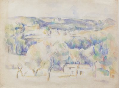 Dom i gaj, ok. 1890 r. (ołówek i akwarela na papierze) autorstwa Paul Cézanne