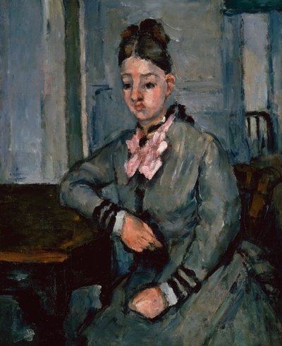 Madame Cezanne pochylony na stole, ok. 1873 (olej na płótnie) autorstwa Paul Cézanne