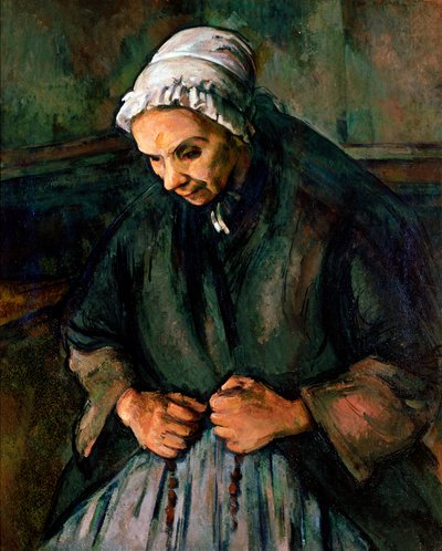 Stara kobieta przy różańcu Obraz Paula Cezanne