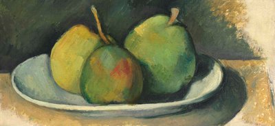 Gruszki na białym talerzu (olej na płótnie) autorstwa Paul Cézanne