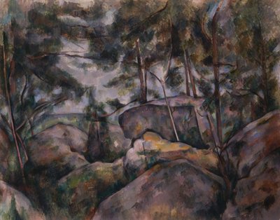 Skały w lesie autorstwa Paul Cézanne