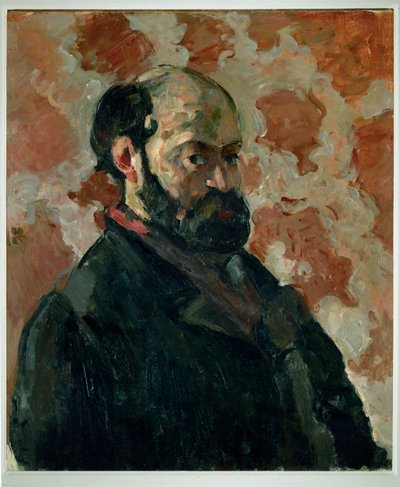 Autoportret na różowym tle (olej na płótnie) autorstwa Paul Cezanne