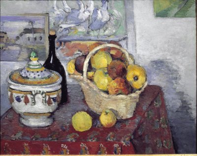 Martwa natura z wazą na zupę - olej na płótnie autorstwa Paul Cézanne