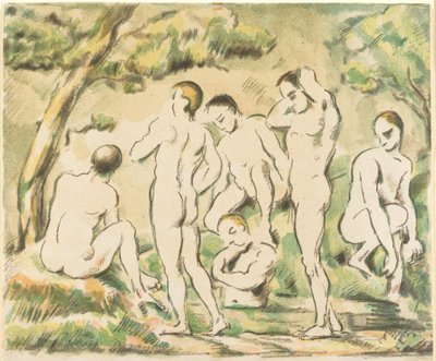 Kąpiące się (mała płyta) autorstwa Paul Cézanne