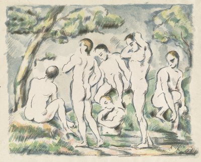 Kąpiące się (Mała płyta) autorstwa Paul Cézanne