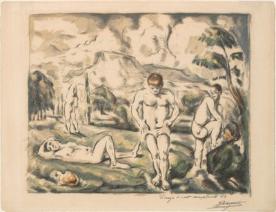 Wielkie kąpiące się (Les Baigneurs) autorstwa Paul Cézanne