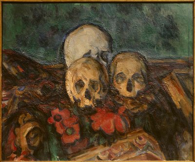 Trzy skóry na orientalnym dywanie Obraz Paula Cezanne