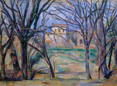 Drzewa i domy autorstwa Paul Cézanne