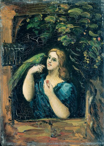 Kobieta z papugą autorstwa Paul Cézanne
