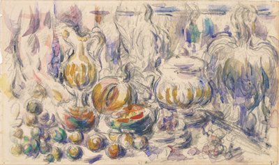 Dzban na wodę i waza do zupy autorstwa Paul Cézanne