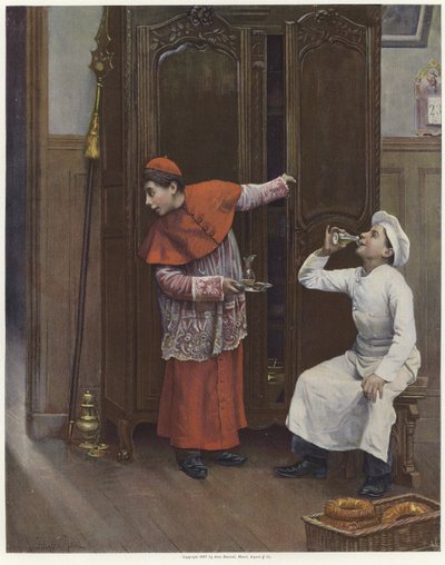 Dwóch młodych chłopców w kostiumach litografia kolorowa autorstwa Paul Charles Chocarne Moreau