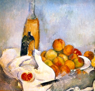 Butelki i Jabłka, c1870-1906 autorstwa Paul Cézanne