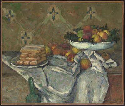 Miska na owoce i talerz herbatników, ok. 1877 (olej na płótnie) autorstwa Paul Cézanne