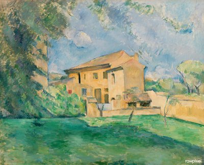 Francuski:  La Ferme du Jas de Bouffan Farma w Jas de Bouffan autorstwa Paul Cézanne
