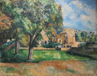 francuski: Marronniers et ferme du Jas de Bouffan Chestnut and Jas de Bouffan farm autorstwa Paul Cézanne