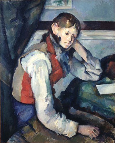 Niemiecki: Le Garçon au gilet rouge Chłopiec w czerwonej kamizelce autorstwa Paul Cézanne