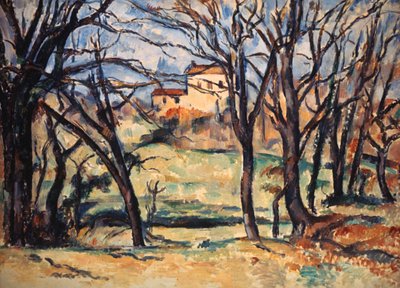 Dom za drzewami na drodze do Tholonet, ok. 1885 r. autorstwa Paul Cézanne