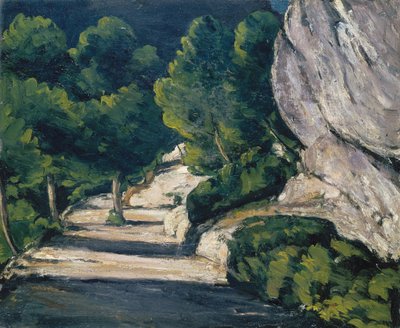 Krajobraz. Droga z drzewami w Górach Skalistych autorstwa Paul Cézanne