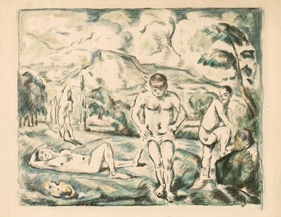 Duże kąpiących się autorstwa Paul Cézanne