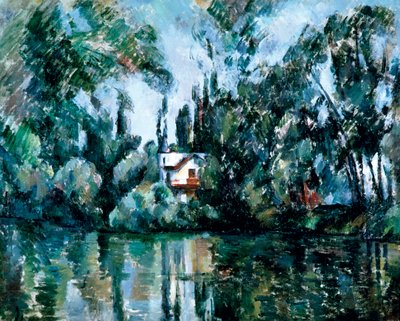 Dom nad brzegiem Marny (Île Machefer w Saint-Maur-des-Fossés) autorstwa Paul Cézanne
