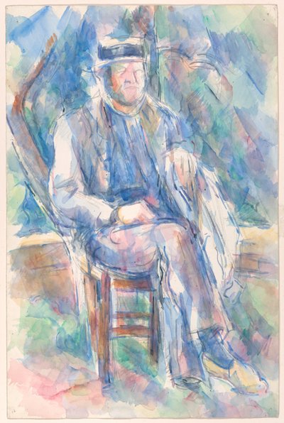Mężczyzna w słomkowym kapeluszu autorstwa Paul Cézanne