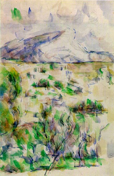 Mont Sainte Victoire z les Lauves, 1902-06 (wc i ołówek na papierze) autorstwa Paul Cézanne