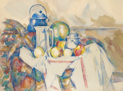 Martwa natura z mlecznym dzbanem, melonem i cukiernicą, 1900-1906. autorstwa Paul Cézanne