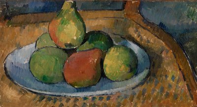 Talerz owoców na krześle autorstwa Paul Cézanne