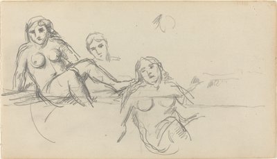 Kąpiący się na siedząco [verso] autorstwa Paul Cézanne