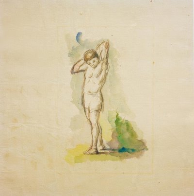 Kąpiący się na stojąco z rękoma założonymi za szyję autorstwa Paul Cézanne