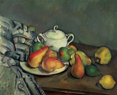 Martwa natura z cukiernicą i owocami autorstwa Paul Cézanne