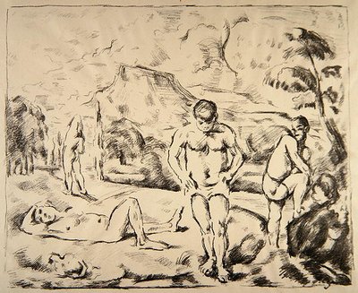 Kąpiący się, c.1898 (lito) autorstwa Paul Cézanne